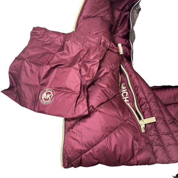 MICHAEL Michael Kors Reversible Packable Hooded Chevron Jacket size S New - Picture 12 of 12